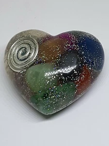 Cuore ORGONITE N45 con PIETRE 7 CHAKRA Chakra orgone yoga AMORE zen RAME YOGA KI - Bild 1 von 3