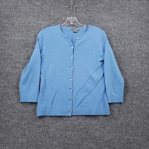Ann Taylor Cardigan Womens SP Small Petite Blue Cashmere Long Sleeve Sweater - Picture 1 of 9