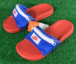 Nike Benassi JDI Fanny Pack Slide Bright Crimson/Blue AO1037-601 Men’s 5 Wmn’s 6 - Picture 1 of 4