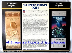 SUPER BOWL 13 PITTSBURGH STEELERS COWBOYS Willabee Ward 22KT GOLD TICKET SB XIII - Picture 1 of 1