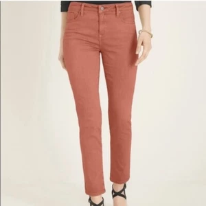 CHICO’S Desert Coral So Slimming Girlfriend Slim Leg Ankle Jeans 8 Regular - Picture 1 of 10