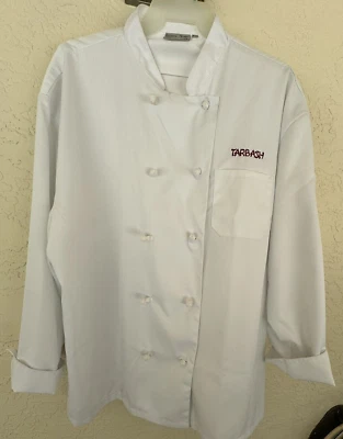  Chef Coat Jacket Kitchen Work Cook Uniform Long Sleeve with cloth buttons - Image 1 of 4