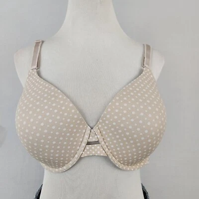 Sujetador Warner's para mujer 40C con aros cobertura completa beige lunares ajustable Foto 1 de 4
