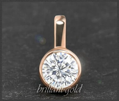 Diamant Damen Anhänger aus 585 Gold; Brillant mit 0,53ct in River D; Gleiter - Bild 1 von 4