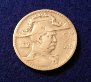 1938 Brazil 2000 Reis - Duke of Caxias - Nice Key Date Coin - Round Reeded Type - Picture 1 of 2