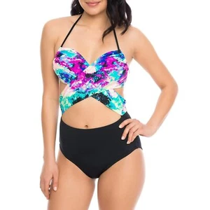 Moxi Blu Cross vorne einteilig Monokini Badeanzug S (4-6) - Bild 1 von 3