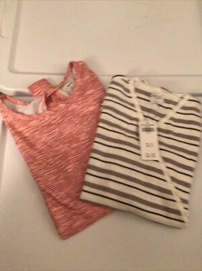 ** TWO Girls Shirts Abercrombie B&W 11/12 Tek Gear 10/12 Pink NWT Long Sleeves - Picture 1 of 5