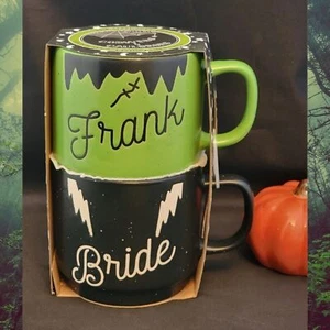 Cobwebs and Cauldrons Frank & Bride Stack Mugs Classic Monsters Frankenstein - Picture 1 of 24