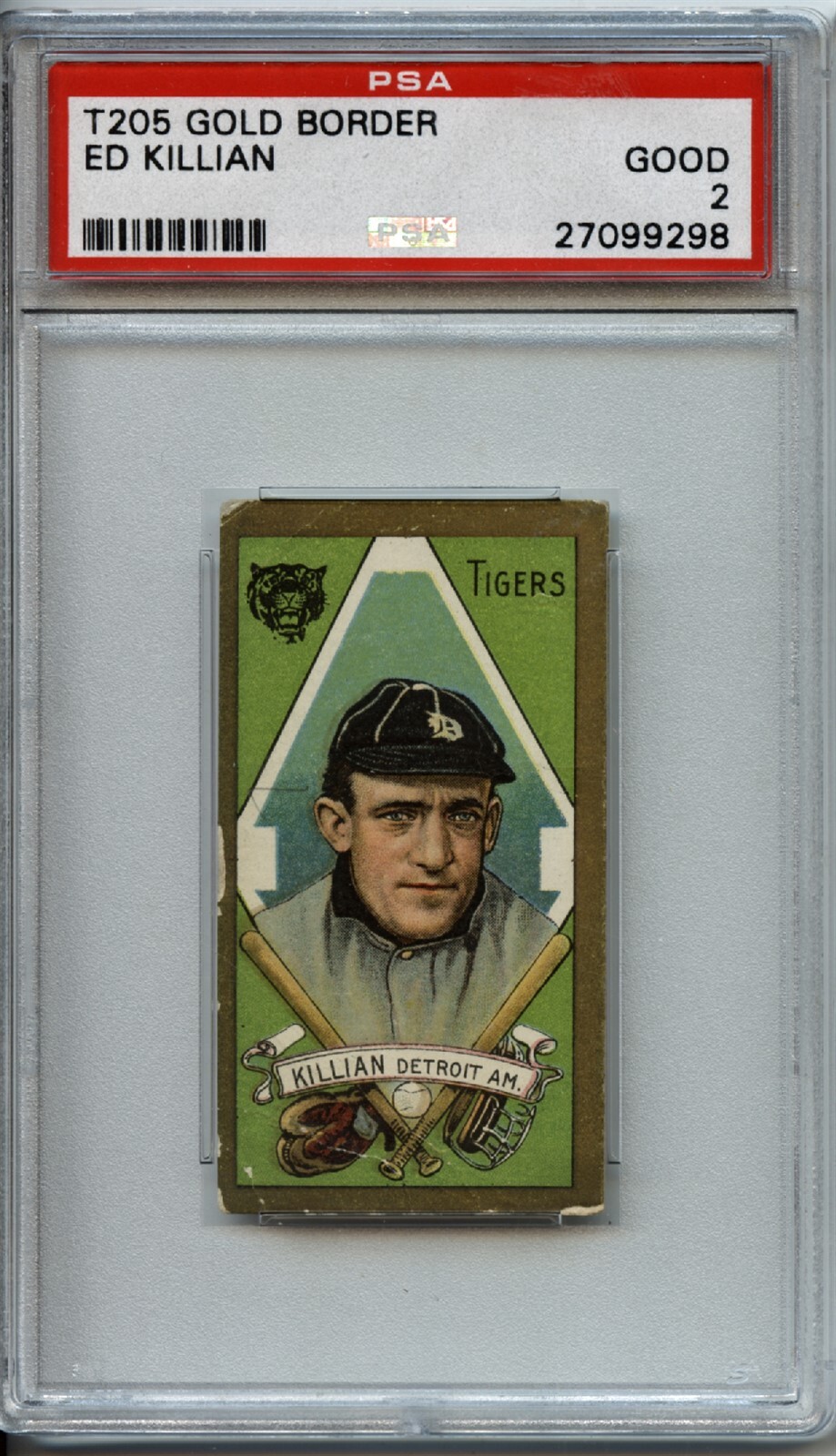 Ed Killian 1911 T205 Gold Border - Sweet Caporal Back - PSA 2