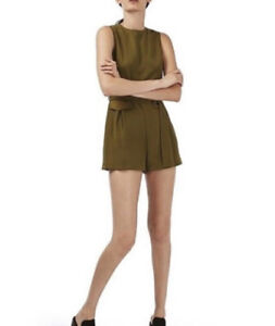 Topshop Olive Green Sleeveless Romper Size 4 $90