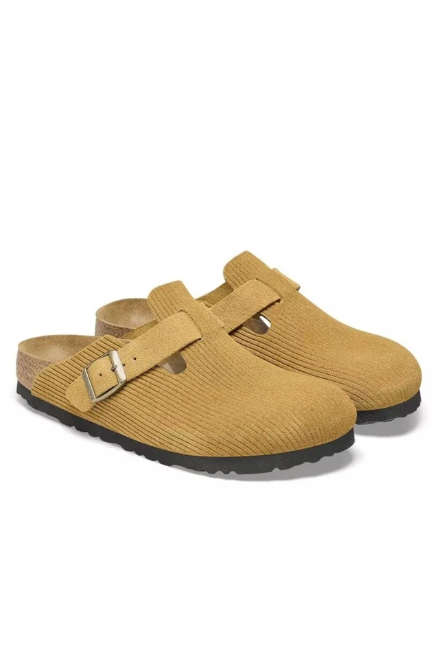 Birkenstock Boston Suede Embossed Cork Brown EU 39 US Women 8-8.5