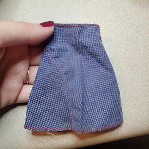 Barbie Doll Demim Skirt With Red Contrast Stitches - Picture 1 of 6