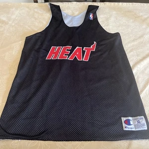 Champions Miami Heat Mens Jersey Size XL Sleeveless Black And Red Logo - Picture 1 of 15