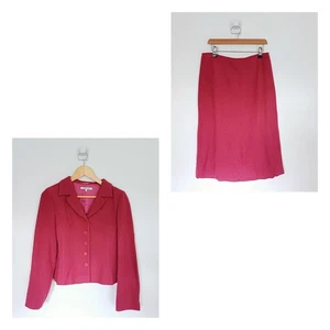 Falda Blazer Falda Lk Bennett Lana Virgen Talla 8 Rosa Fucsia Tweed Falda - Imagen 1 de 15