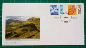 2025 Scotland 1st & 2nd Barcode PRINT DATES FDC Edinburgh NP FDI Pmk - Picture 1 of 2