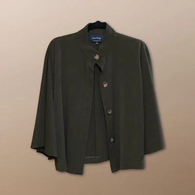 Elegante capa grande Evan-Picone Petite - roble musgo oscuro Foto 1 de 4