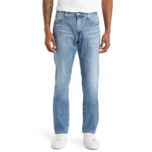 Jeans AG Adriano Goldschmied uomo blu lavaggio chiaro gamba dritta 5 tasche 33x34 - Foto 1 di 13