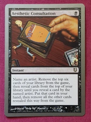 Magic The Gathering UNHINGED AESTHETIC CONSULTATION black card MTG - Image 1 of 2