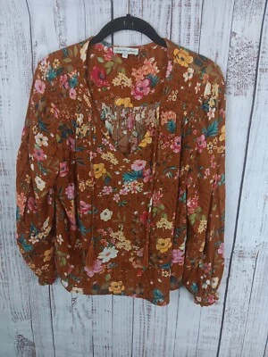 Blusa campesina boho de manga larga floral pequeña de cupcakes y cachemir para mujer Foto 1 de 4