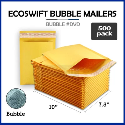 500 #0 7,5x10 ECOSWIFT KRAFT BURBUJA SOBRES ACOLCHADO DVD Foto 1 de 4