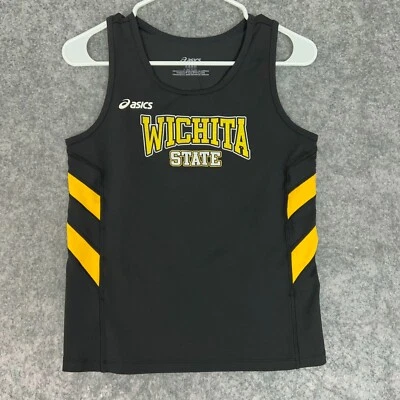Wichita State Shockers Womens Shirt Large Asics Black Yellow Tank Top NCAA Run A - Image 1 of 4
