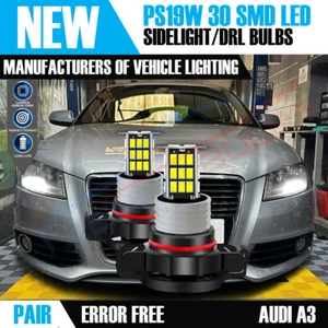 2x PS19W H16 30SMD AUDI A3 LED XENON WHITE DRL SIDELIGHT BULBS  SUPER BRIGHT - Picture 1 of 7