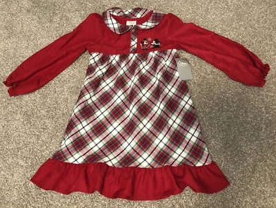 Disney Store Minnie Mickey праздничное платье клетку размер 4 девочек Рождество новый - Изображение 1 из 4