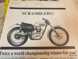 1965 BSA SCRAMBLERS Original UK Sales Advert - Picture 1 of 2