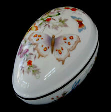 Vintage Avon 1974 Butterfly Porcelain Easter Egg 22K Gold Trim