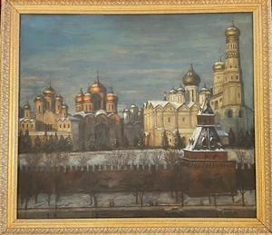 Ivan POLIENKO (Russian, 1950) Original Oil Painting "Kremlin Cathedrals" 1991 - Picture 1 of 5
