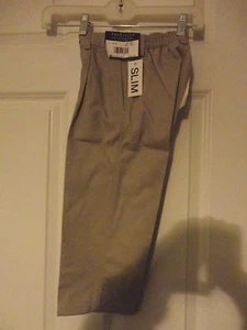 VAN HEUSEN AMERICAN KHAKIS WRINKLE FREE KIDS BOYS PANTS SIZE 4 SLIM NEW WITH TAG - Picture 1 of 4