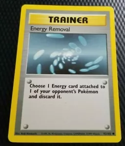 1999 Original Series Base Set TRAINER ENERGY REMOVAL Keiji Kinebuchi Pokémon #92 - Picture 1 of 2