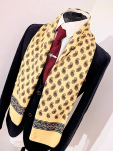 Bufanda de cachemira vintage para hombre, bufanda de noche de seda para caballeros años 60 corbata de ópera - Imagen 1 de 8