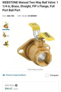 Válvula de bola uni-brida de latón puerto completo Nibco H-41405V 1-1/4" - Imagen 1 de 5
