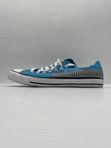 Converse Sneakers Low Blue Plaid Mens US 10 Womens US 12 Hacked Fashion - Picture 1 of 12