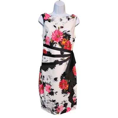 Vestido Vaina Joseph Ribkoff Estampado Floral Sin Mangas Talla 4 Foto 1 de 4