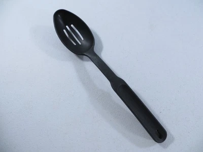 Pampered Chef 13" Black Nylon Plastic Slotted Cooking Serving Spoon #2336 - Image 1 of 4