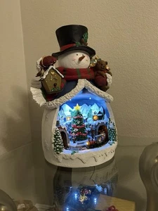 Christmas Decor Snowman with Christmas Village Scene, with LED Lights, Christmas - Picture 1 of 4