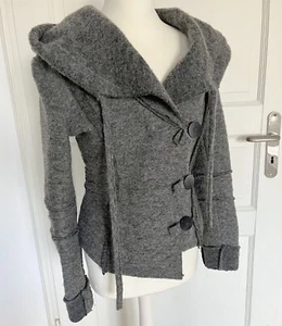 Senze Damen Wolle Filz Jacke Jacket mit Kapuze grau Größe S 36 - Bild 1 von 7