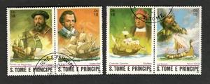 1982 S. Tome E Principe SC #672a-d Sailing Ships of the Viking Era - Used Stamps - Picture 1 of 1