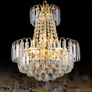 GOOSENECK WOO Gold Style Crystal Chandeliers Parlor Corridor Decor Ceiling Lamps