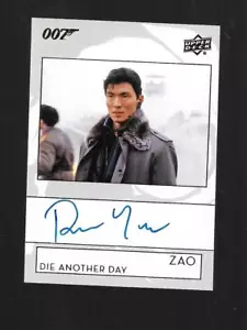 James Bond 2019 Upper Deck Autograph Card A-RY Rick Yune as Zao - Picture 1 of 2