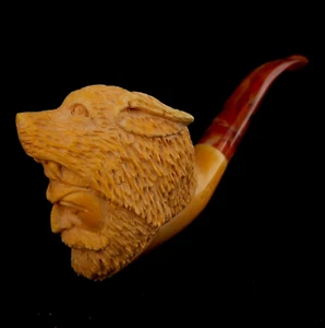 Pipa de tabaco para fumar bloque de cazador tallada a mano AGovem, AGM-1430 - Imagen 1 de 12