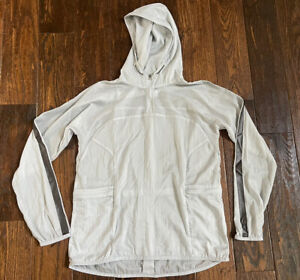 Nike ladies hyperlight sheer hooded running jacket medium gray windbreaker