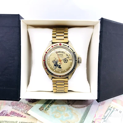 ⚽️ Raro Komandirskie UEFA Euro 1992 Suecia Vostok Wostok 1990s Servicio URSS 🛠 Foto 1 de 4