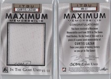 2014-15 ITG Used Maximum Memorabilia /50 Curtis Lazar #MM-CL1 Rookie RC