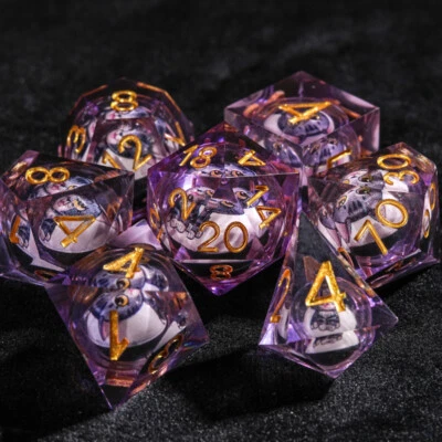 Resin Quicksand Polyhedral 7-Die Dice Set for Table Games RPG Dice Gaming D&D - Image 1 of 3