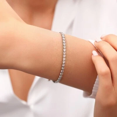 Pulseira de tênis de cristal, pulseira casual para uso ocasional, joias exclusivas - Imagem 1 de 4