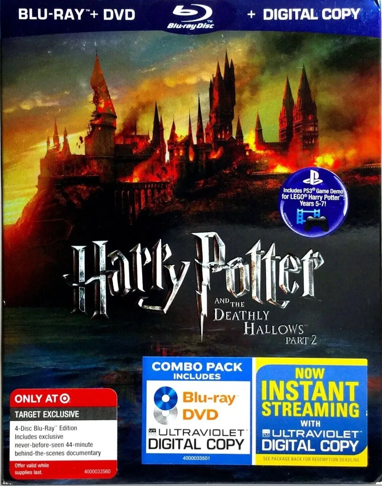 Harry Potter and the Deathly Hallows Pt. 2 (4-Disc Blu-ray/DVD) BRAND NEW SEALED - Image 1 of 1