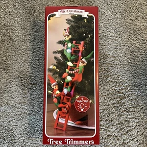 Mr. Christmas Climbing Elves Tree Trimmers Ladder Lights New In Box - Picture 1 of 5